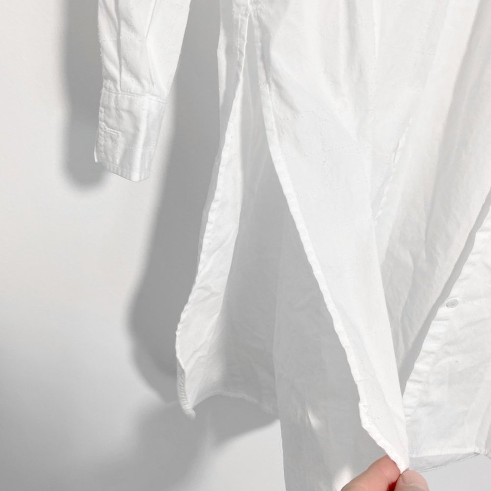 Zara Basic White Button Front Short Shirt Dress C… - image 6